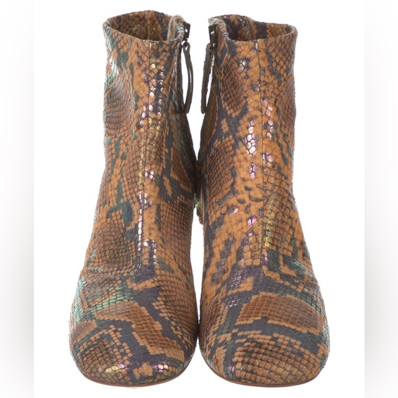 FORTE_Forte leather snake embossed python Ankle Boots "My Alma" 40 New - Picture 3 of 5